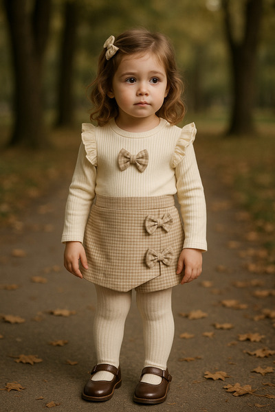 Renata's Baby Girl Children's Plaid Shorts with Skirt Bow Detail 2-Piece Styl...