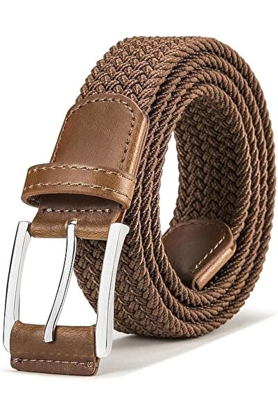Generic Stretch Belt for Mens Woven Braided Web Belt, 3.5cm Width for Golf Casual Pants Shirts Jeans