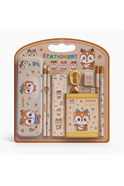 ABS Set rechizite școlare: penar metalic, portofel pentru copii, 4 creioane, ...