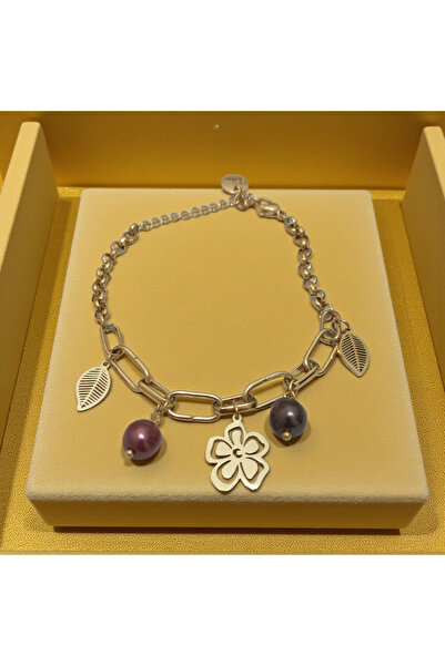 stainless steell Yaprak Modeli Kelebekli Çelik Bileklik 316 Ayar