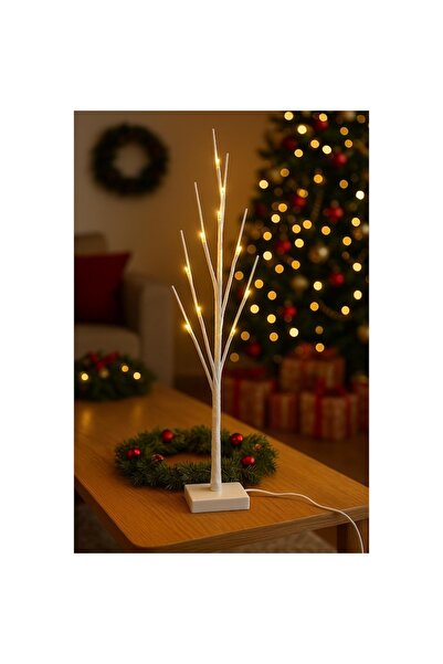 ABS Decorative indoor LED tree, 60 cm, white branches, warm light