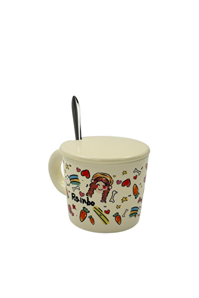 B&D Ceramic Cup with lid and spoon, Off