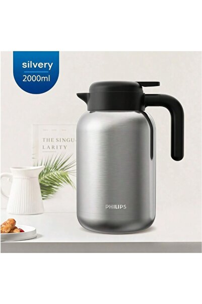 Philips 316 stainless steel thermos, 2-liter capacity, 24-hour hot and cold liquid bottle, shatterproof, for the desert, travel, and trips