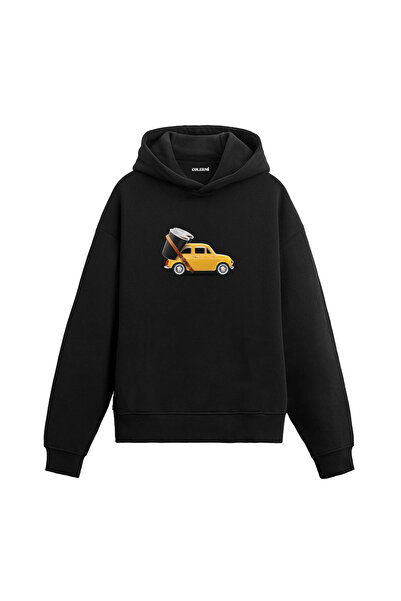 Colermi هودي بني اللون مطبوع مينيمال