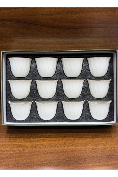 ALQANNAS 12-piece porcelain gold-lined coffee cups, elegant and high quality
