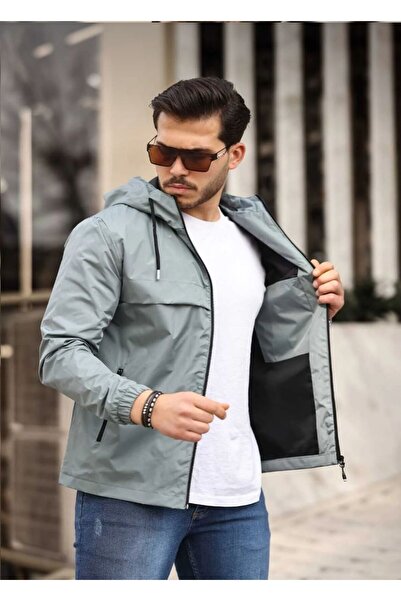 The Naz Line Men's Lined Waterproof Raincoat with Hooded Pockets