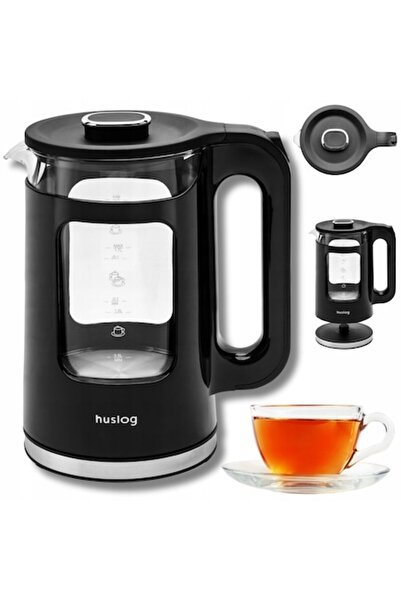 Huslog cordless electric kettle, 2200W, 1.7L, black, Double Wall