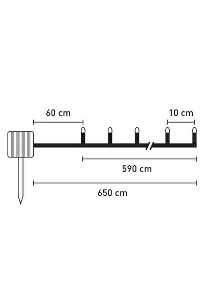 OEM Solar LED Light String with 60 Globe Bulbs, Multicolor, Programs and Light Sensor, 6.5 m