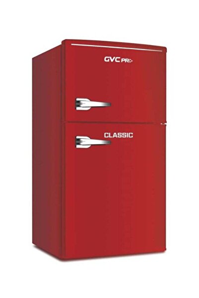 GVC PRO Classic Double Door Refrigerator With Top Freezer, 85 L, 80 W (GVRG-199) - Red