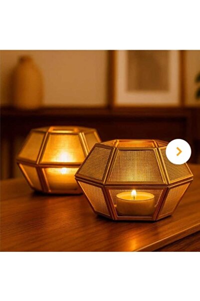 Flexible Suport de lumânare din metal auriu și sticlă, 11 × 12,5 × 7,7 cm