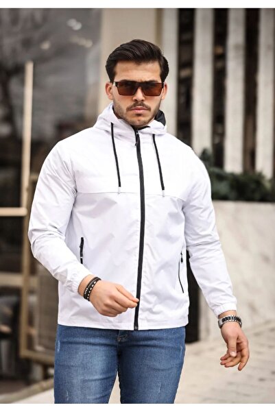 The Naz Line Men's Lined Waterproof Raincoat with Hooded Pockets