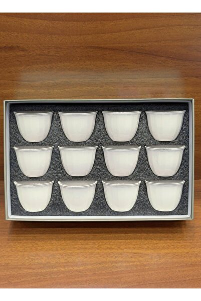 ALQANNAS 12-piece porcelain silver-lined coffee cups, elegant and high quality