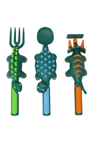 Constructive Eating Set de 3 tacâmuri cu dinozauri -