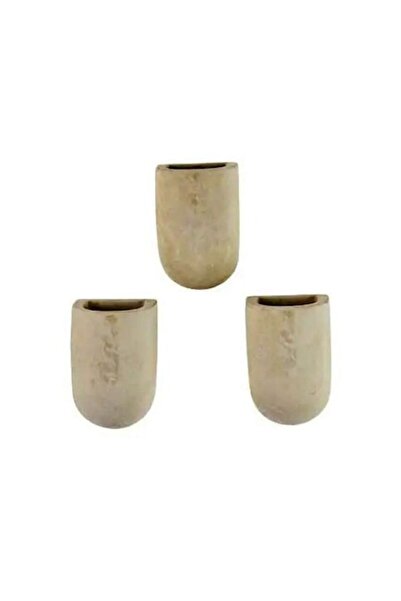 Gift Republic Set of 3 decorative magnetic pots, Gift Republic, 6 cm x 4 cm x 4 cm, cement, grey