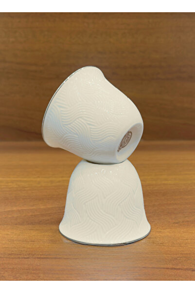 ALQANNAS 12-piece porcelain silver-lined coffee cups, elegant and high quality