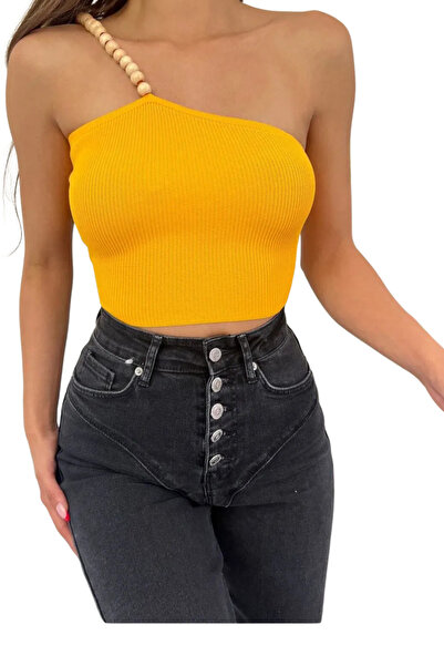 Nyx Giyim Wooden Bead Detailed Blouse-Orange