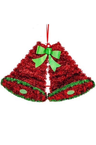 SHOPIENS Ornament de Crăciun în formă de clopoțel, colorat, 22 x 33 cm