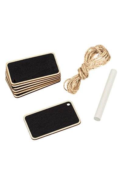 OEM Set de obiecte de Crăciun din lemn cu tablă și cretă - 7 bucăți