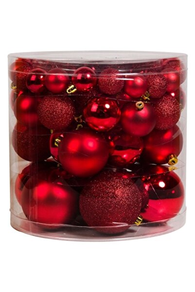 OEM Set globuri de Crăciun asortate, Amelex Solution, 54 buc, roșu