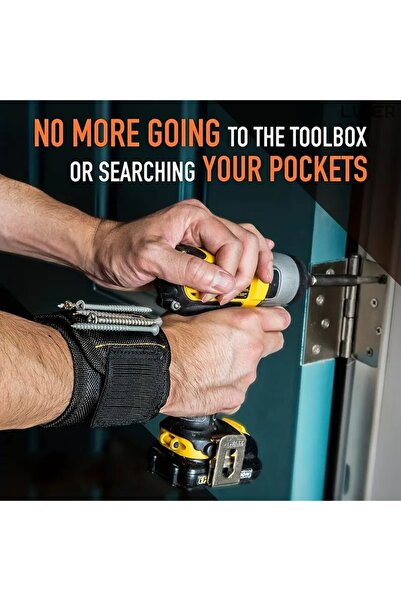 LUXER Magnetic Bracelet for Holding Screws, Tools, Nails, Drills With 15 Strong Neodymium Magnets