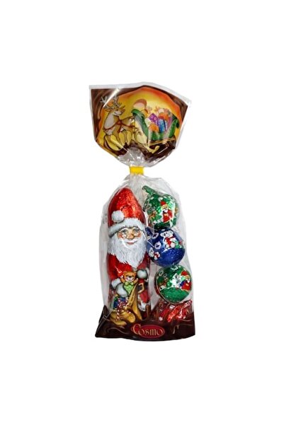 OEM Pungă cu figurine Moș Crăciun și globuri din pastă de cacao - 120g