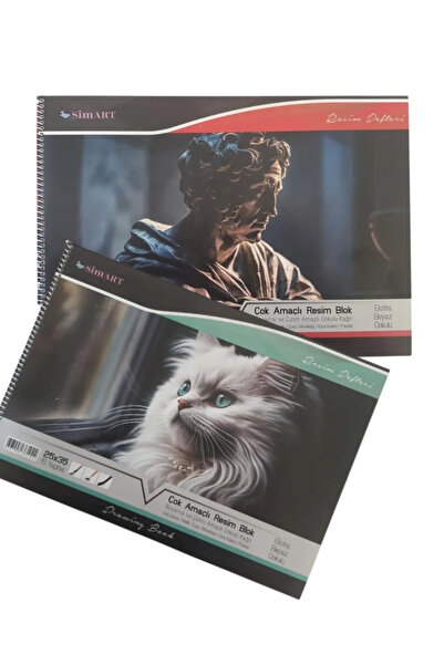 Nuasya 25X35 cm Spiral-Bound Sketchbook 15 Sheets – 2 Cardboard Cover Art and Drawing Set