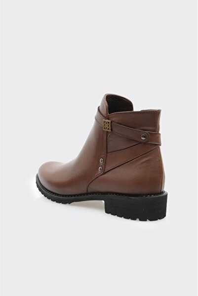 derinet Fermuarlı Hakiki Deri Kadın Bot