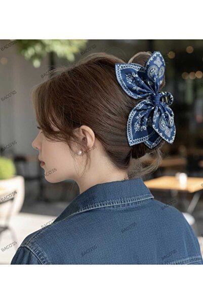 Bacoss БЛАКИТНА БАНТОВА ЗАСТІБКА З ВИЗНАЧНИМ ДИЗАЙНОМ (BC-1241)