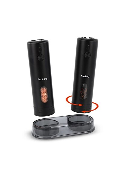 Huslog HUS1035 Electric Spice Grinder Set, LED Light, USB-C, 110 ml - Black