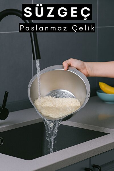 CasaPetra مصفاة أرز من الفولاذ المقاوم للصدأ ومصفاة فواكه