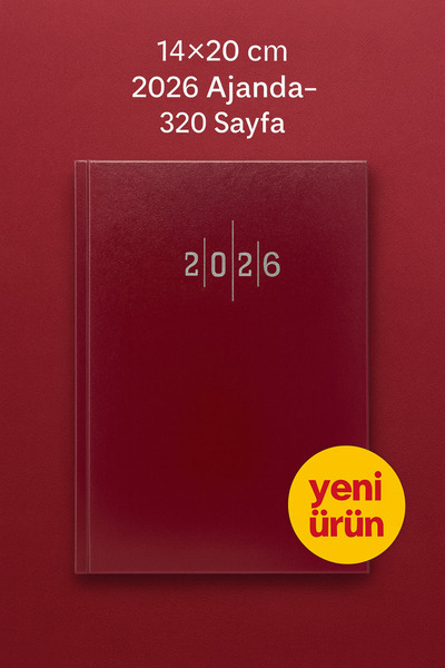 KarmaOfis Cilt Bezli Bordo Ajanda 14×20 cm – 320 Sayfa, Günlük Planlayıcı, Of...