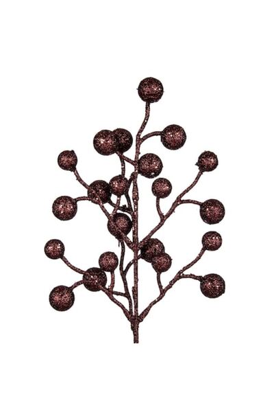 OEM Ramura decorativa de Craciun cu pomusoare maro 43cm