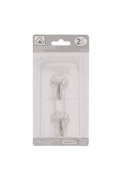 SHOPIENS Self-adhesive transparent hook with flower 6x6cm - 2pcs