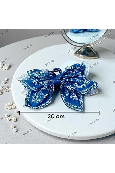 Bacoss БЛАКИТНА БАНТОВА ЗАСТІБКА З ВИЗНАЧНИМ ДИЗАЙНОМ (BC-1241)