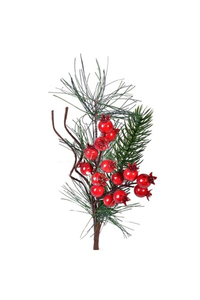 OEM Creangă de brad decorativă de Crăciun cu fructe de pădure 22 cm