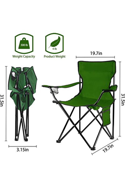Primo Plus كرسي تخييم قابل للطي باللون الأخضر