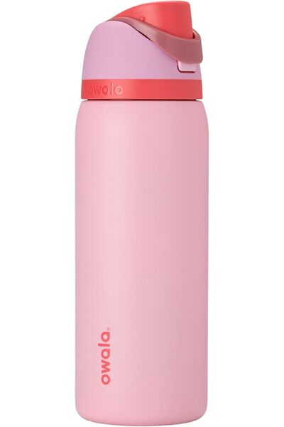 owala FreeSip Insulated Stainless Steel Kids Water Bottle with Straw, BPA-Free, 32 oz (Pink Angel Fo