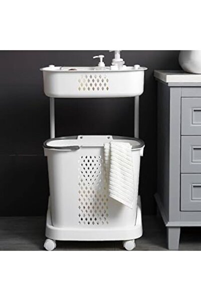 cc bin shihon Portable Bathroom and Laundry Storage and Organization Basket Smart Laundry Basket 2 in 1: Perfect Organization, Modern Design,