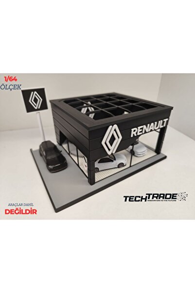 Tech Trade Renault Diecast Showroom Garaj Diorama 1:64 Ölçek