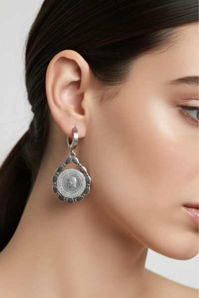 Modacaprea Çelik Çeyrekli Klipsli Kadın Küpe I Karamaz Kadın Çelik Küpe