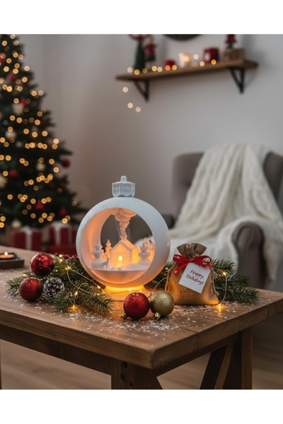 DİVRAK3D Hediyelik Kardan Küre Gece Lambası