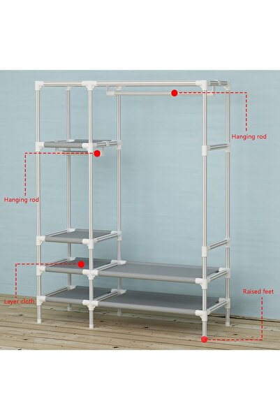 Ch Easy-to-assemble, multi-purpose wardrobe in different colors, 170 cm high