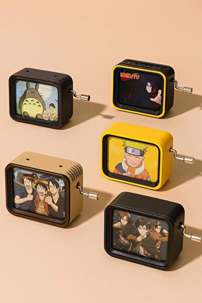 Çizgi Dizi Karakterleri Nostaljik Müzik Kutusu Retro Tasarım Dekoratif Hediyelik Özel Koleksiyon