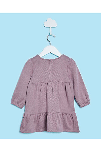 REDTAG Infant Girls Lilac Herringbone Dress