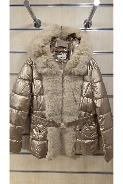 Park Moda Furry Shiny Quilted Coat