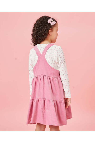 REDTAG Girls Pink Corduroy Pinafore Dress