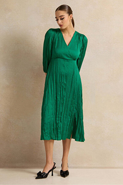 REDTAG Women Green Textured Dess