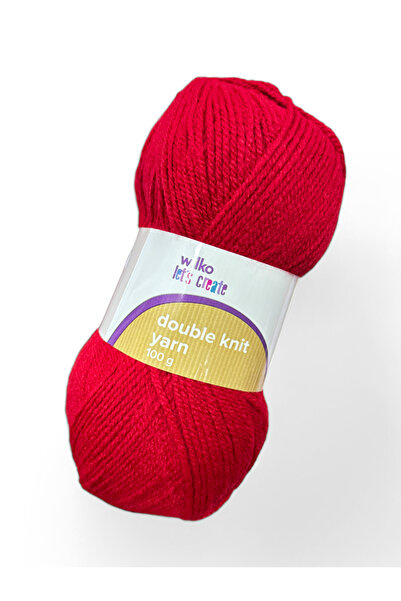 wilko Textile yarn double knit, 100g, red