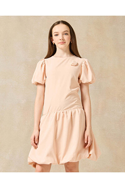 REDTAG Senior Girls Peach Embellished Dress