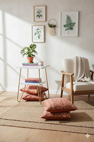 Generic طاولة جانبية مربعة الشكل مع مساحة تخزين من مستويين، طاولة قهوة صغيرة باللون الأبيض، مناسبة للمنزل والمكتب وغرفة المعيشة